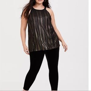 Black & Gold Stripe Goddess Tunic